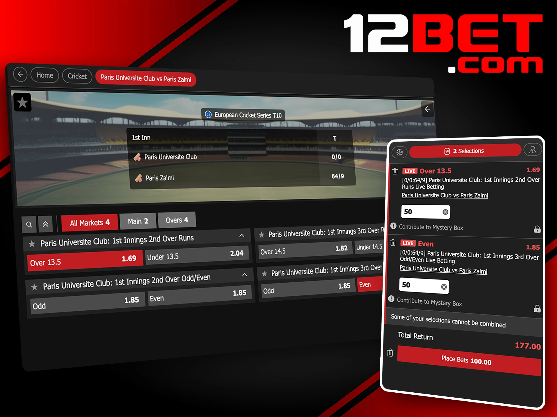 Experience the Thrill of Live Cricket Betting at 12Bet
