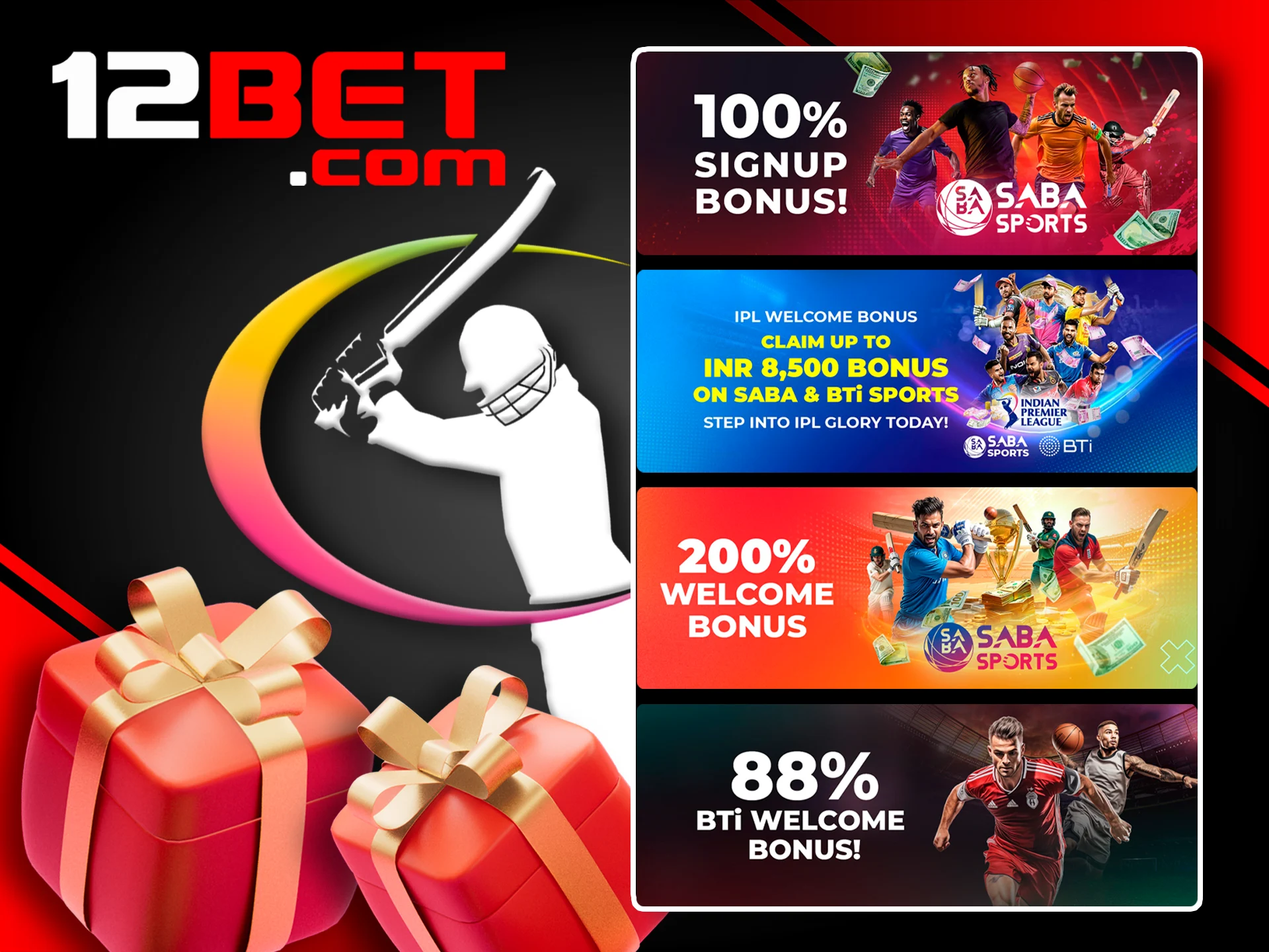Boost your IPL winnings by utilizing 12Bet's promotional bonuses.