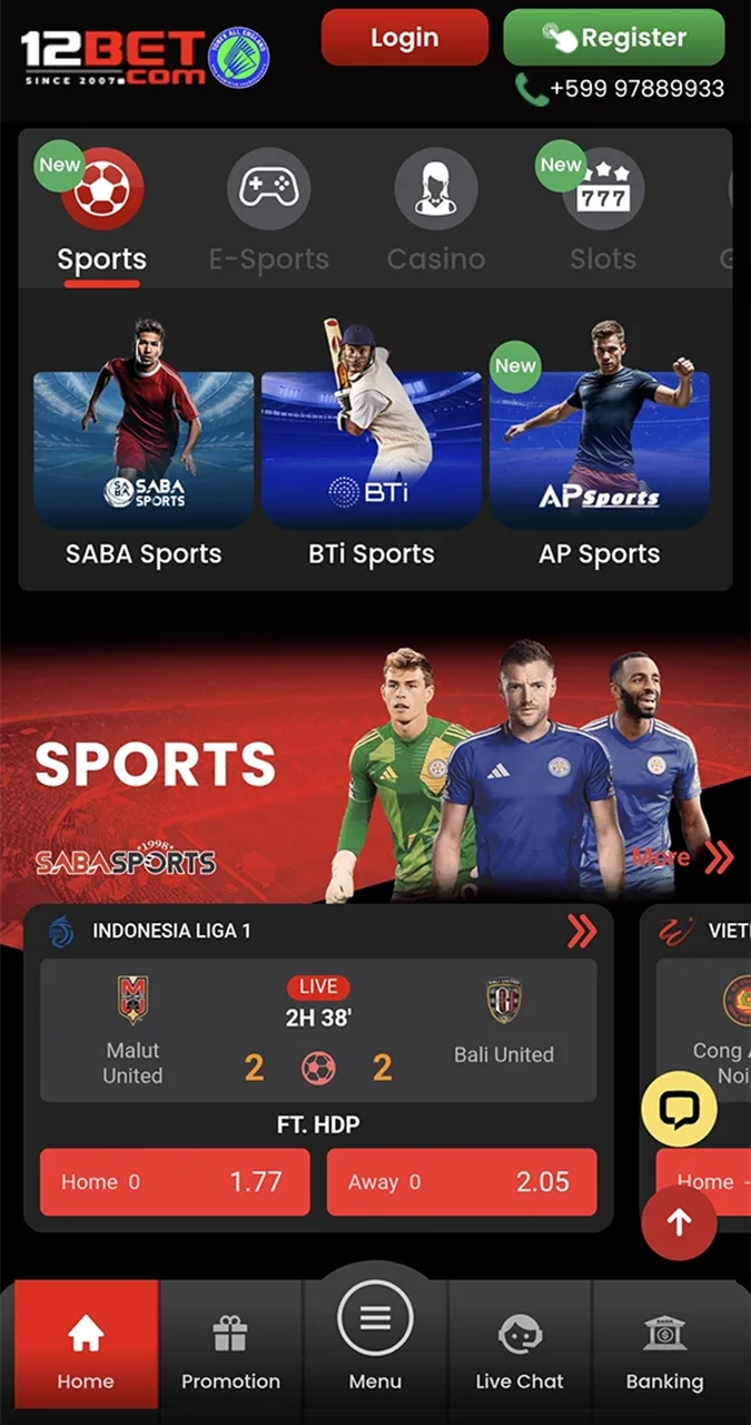 No matter your betting style, you'll find a market that fits your taste in the 12Bet app.