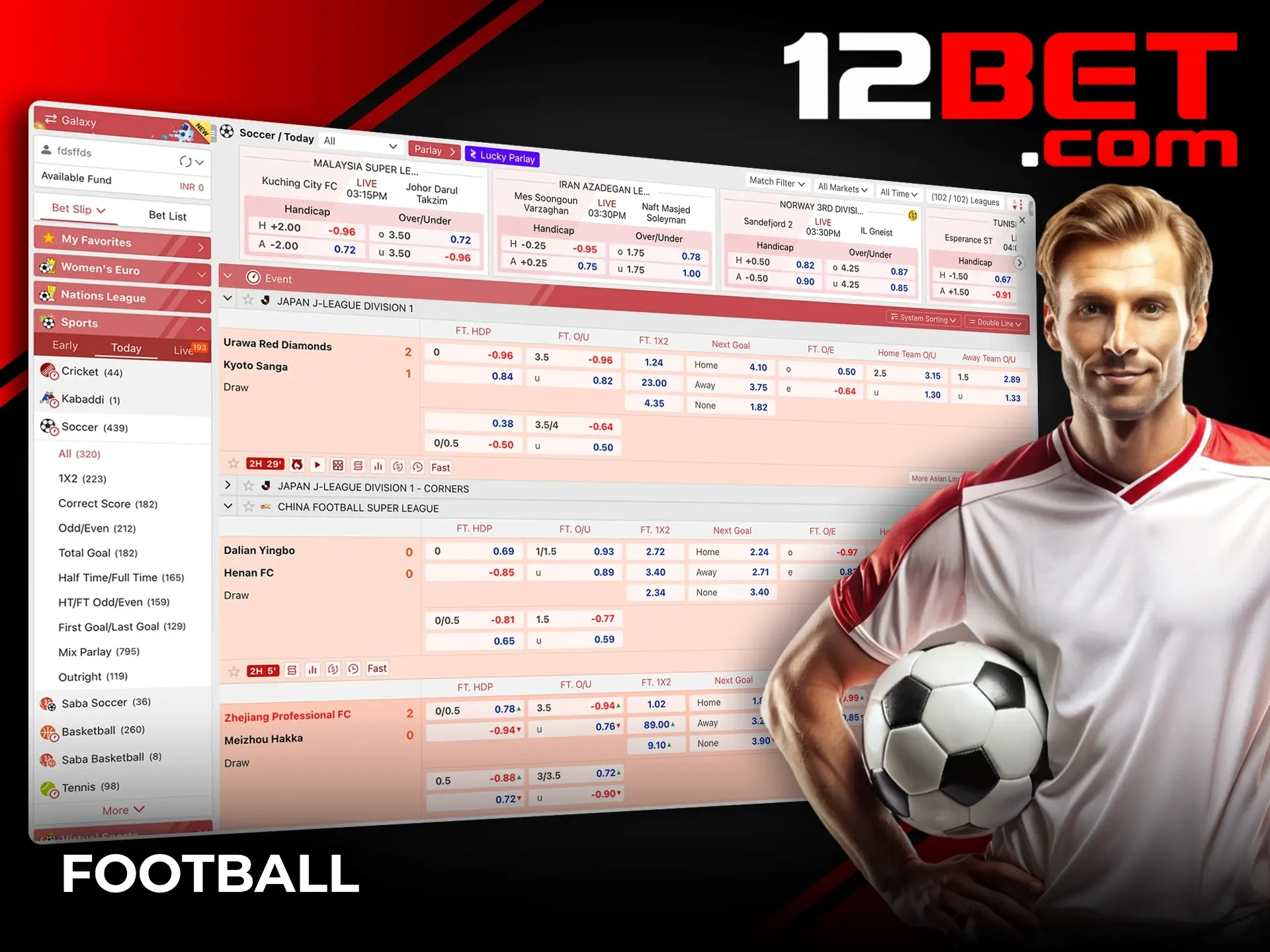 Turn your soccer insights into winnings in the 12Bet sports section.
