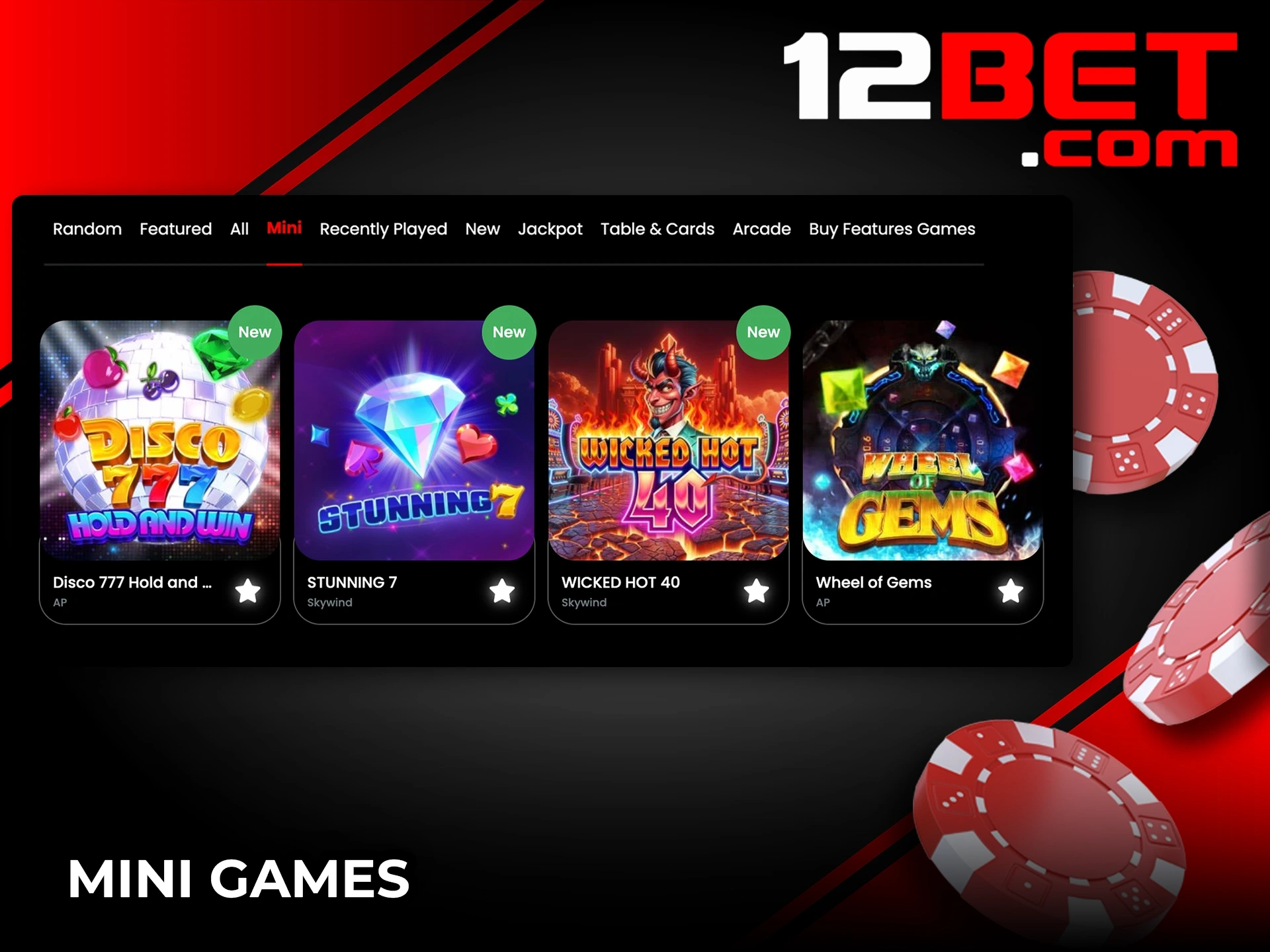 Quick wins and fast fun: Try 12Bet's mini games.