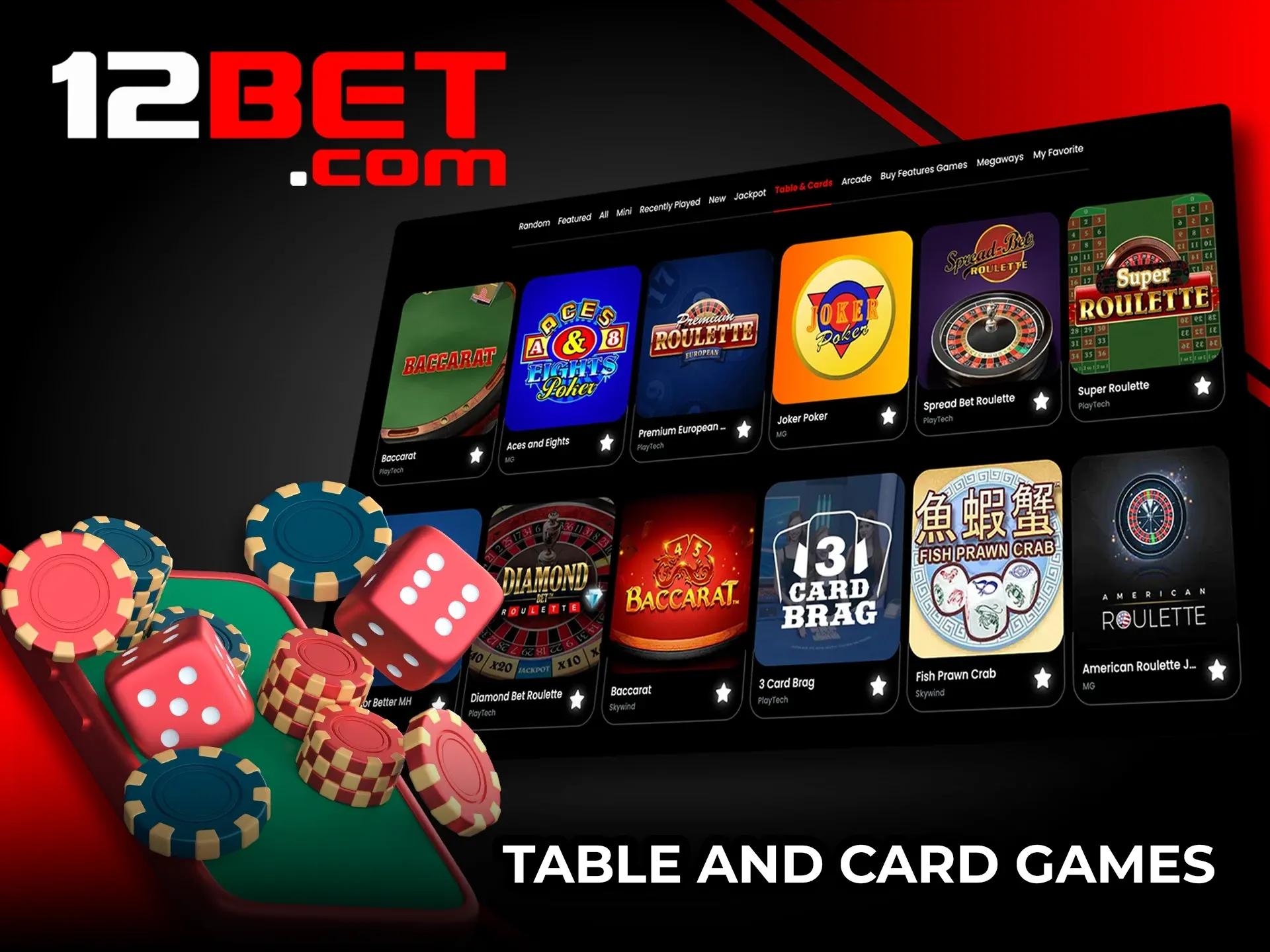 Outsmart the dealer in 12Bet table games.