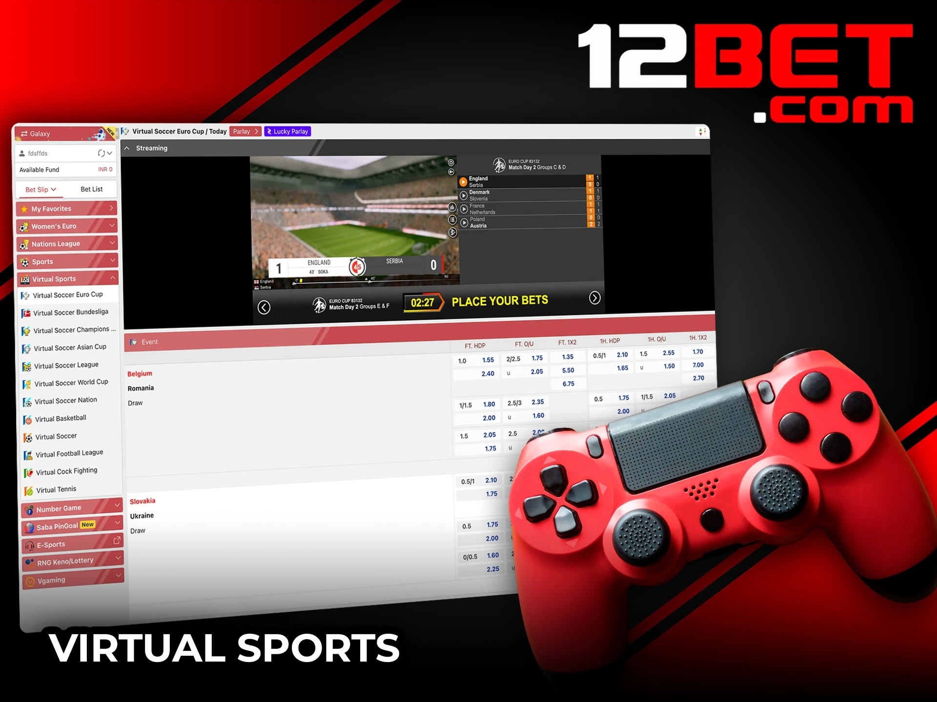 Dive into the world of Virtual Sports at 12Bet.